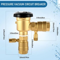 MorningRo 34720A 3/4″ 720A Brass Pressure Vacuum Breaker Assembly for Water L…