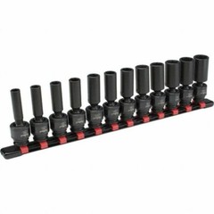 12 Proto Blackhawk 3/8″ Deep Impact Universal Swivel Flex Socket Set SAE U-1612S