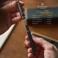 Rollerball Pen All Black Luxury Metal Schmidt Ink Refill Scriveiner Stunning