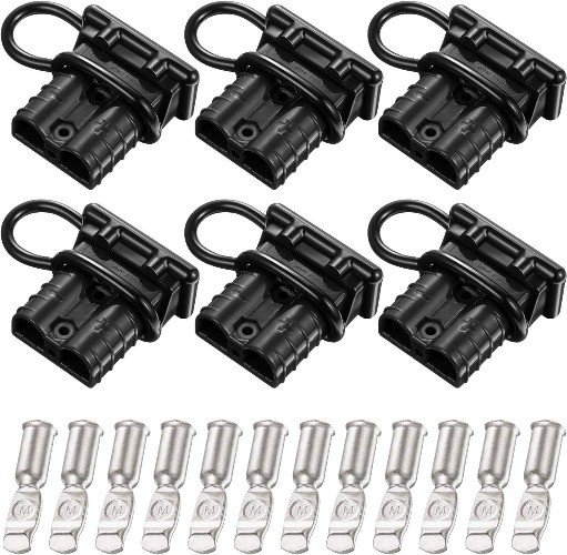 6 Sets 6-10 Gauge Battery Quick Connector 50A 12-36V Quick Connect Black