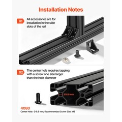 Uimoso 2-10PCS 4080 Aluminum Extrusion 500-2000 mm T/V Slot Anodized Linear Rail