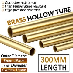 Brass Hollow Tube 0.8mm 0.9mm 1mm 2mm 3mm 4mm 5mm 6mm 7mm-19mm O.D Length 300mm