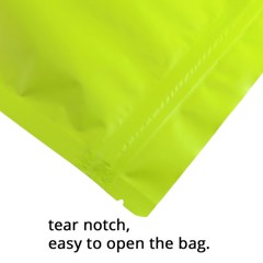 5x7in Double Sided Green Matte Foil Mylar Stand up Zip Lock Bag w/ Desiccant G02