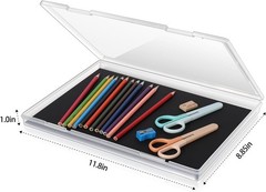 FAAYUCK 4 Pack Photo Storage Box, Scrapbook Paper Storage Fits 8.5″ x 11.5″ Lett
