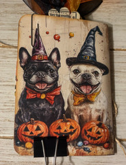 Junk Journal Handmade Booklet Book Vintage “Halloween Dogs” Pockets, Ephemera