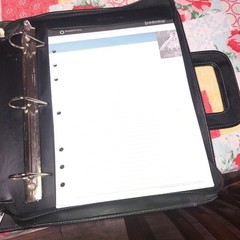 Franklin Covey 3-Ring Binder Briefcase Black Leather