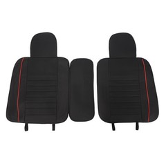 5PCS Car SUV Seat Covers Full Set Headrests Waterproof Leather Black Red