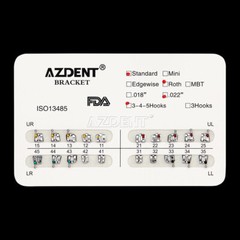 10 Packs Dental Ortho Metal Brackets Standard Roth Slot 022″ Hooks 3-4-5 AZDENT
