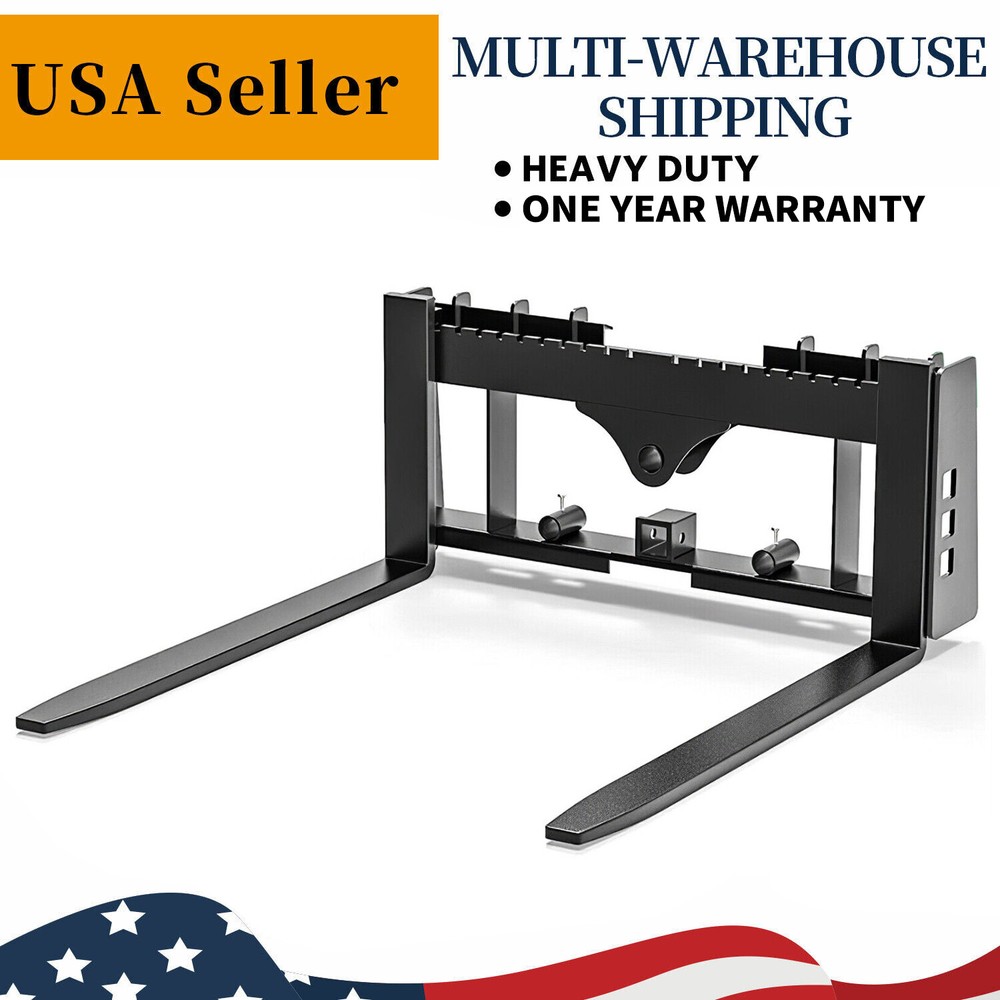45″ 2500lbs Skid Steer Pallet Attachment Blades W/Receiver Hitch & Spear Sleeves