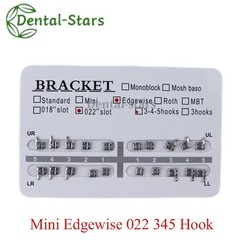 Dental Orthodontic Brackets Brace Metal Mini Roth MBT Edgewise 022 Slot 345 Hook