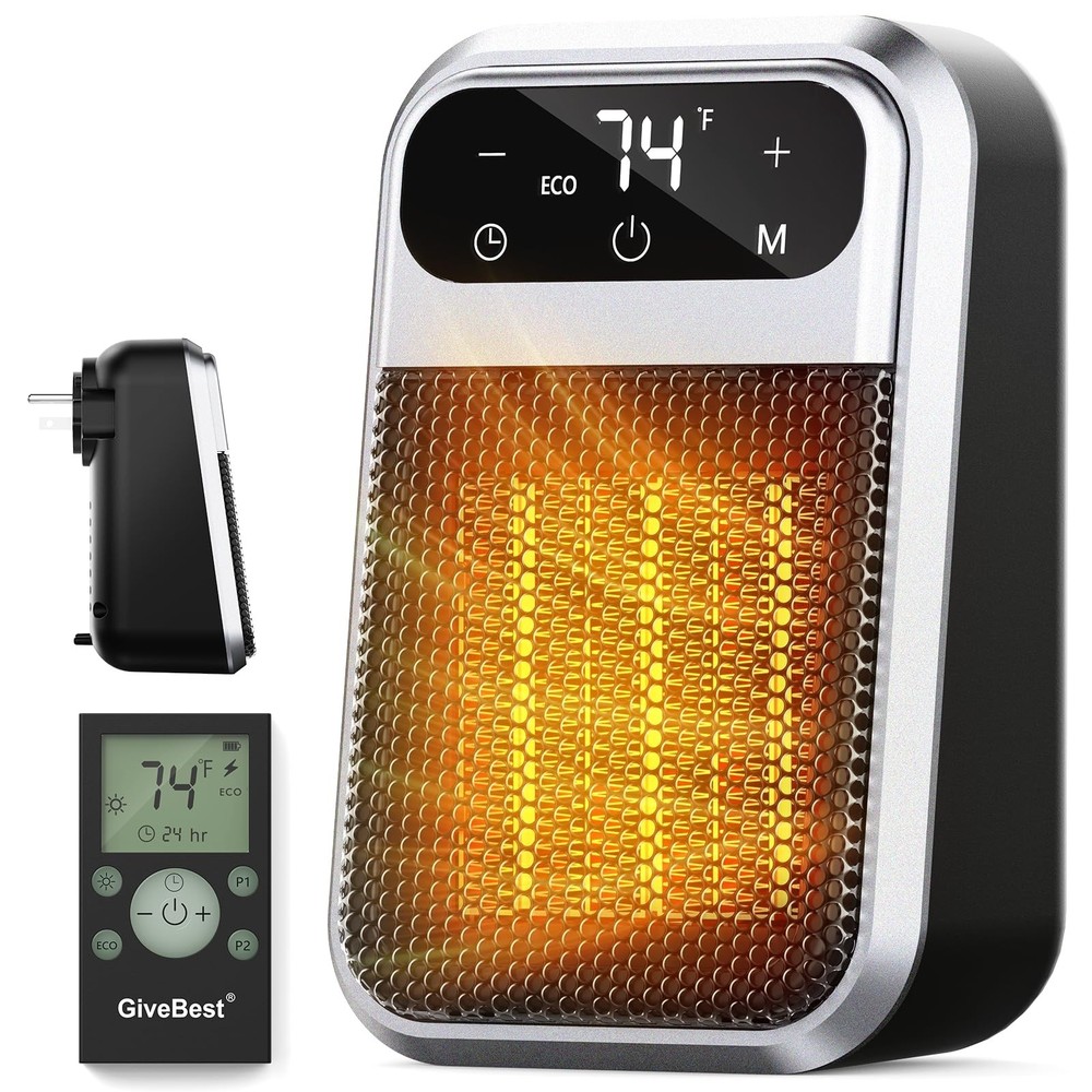 Givebest Cyber 800W Plug in Heater with ECO Mode Save Energy – Portable Outle…