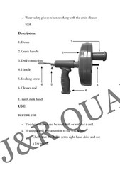 25 Ft. Drain Cleaner With Drill Attachment Pipe Plumbing Snake Clog Sink Toilet