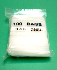 100 Zip Seal Lock Bags 2Mil Clear 3×3 Reclosable Poly Zip Slide 3″ x 3″ Baggies