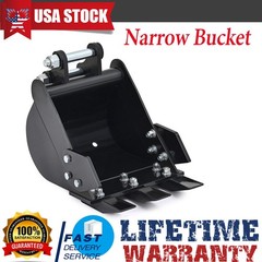 300mm Narrow Bucket For 1-2 Ton Mini Excavator Attachment w/ Teeth Trench Bucket