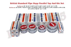 British Standard Pipe BSP/BSPP Tap and Die Set 24 Pieces 1/8″ to 1″
