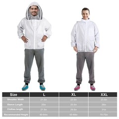 Beekeeping Jacket for Men Women,Polycotton Bee Jacket with Veil Hood,Beekeeper J