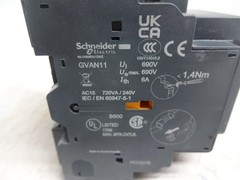 Schneider Electric GV2P10 4-6.3A Circuit Breaker / GVAN11 Auxiliary Contact