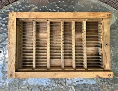 Vtg Hand Made Letterpress Lidded Box for Small Letters Numbers Metal Dividers