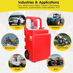 32 Gallon Portable Fuel Tank Caddy with Automatic Transfer Pump Auto-Stop Nozzle
