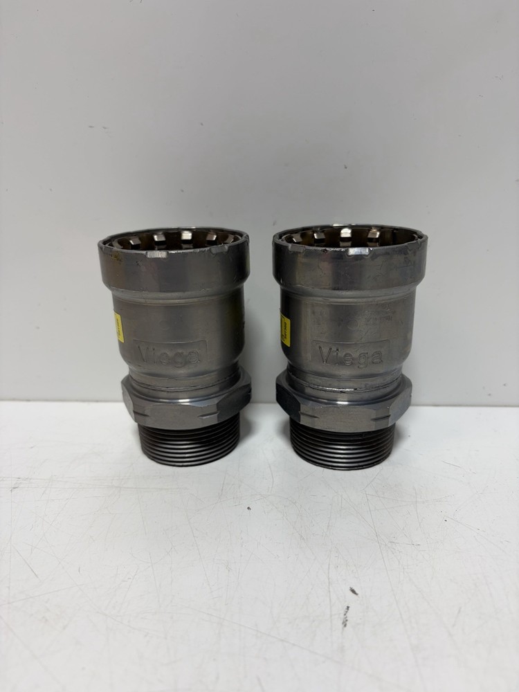 Lot Of (2) Viega 25121 1-1/2″ MegaPressG Male Adapter Carbon Steel P x MPT