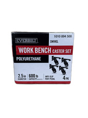 Everbilt 2-1/2 in. Black Workbench Caster Kit with 600 lbs. Load Rating (4-Pack)