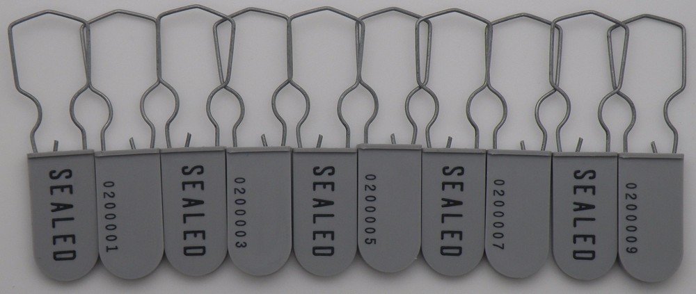 Electric Meter Security Seal Wire Padlock Grey Pack of 10