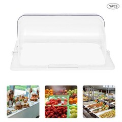 6 PCS 1/2 Half Size Roll Top Chafing Dish Clear Plastic Pan Display Cover Chafer