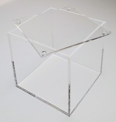 T’z Tagz Clear Acrylic Display Box 6‑Sided w/ Fitted Lid–Storage Organizer Case