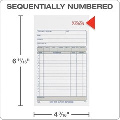 Adams Sales Order Book, 2-Part, 50 Count (Pack of 1), White/Canary