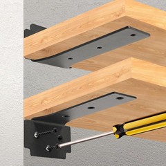 Floating Shelf Brackets,2 Pack Heavy Duty L Brackets for Shelves, 6 Inch Blac…