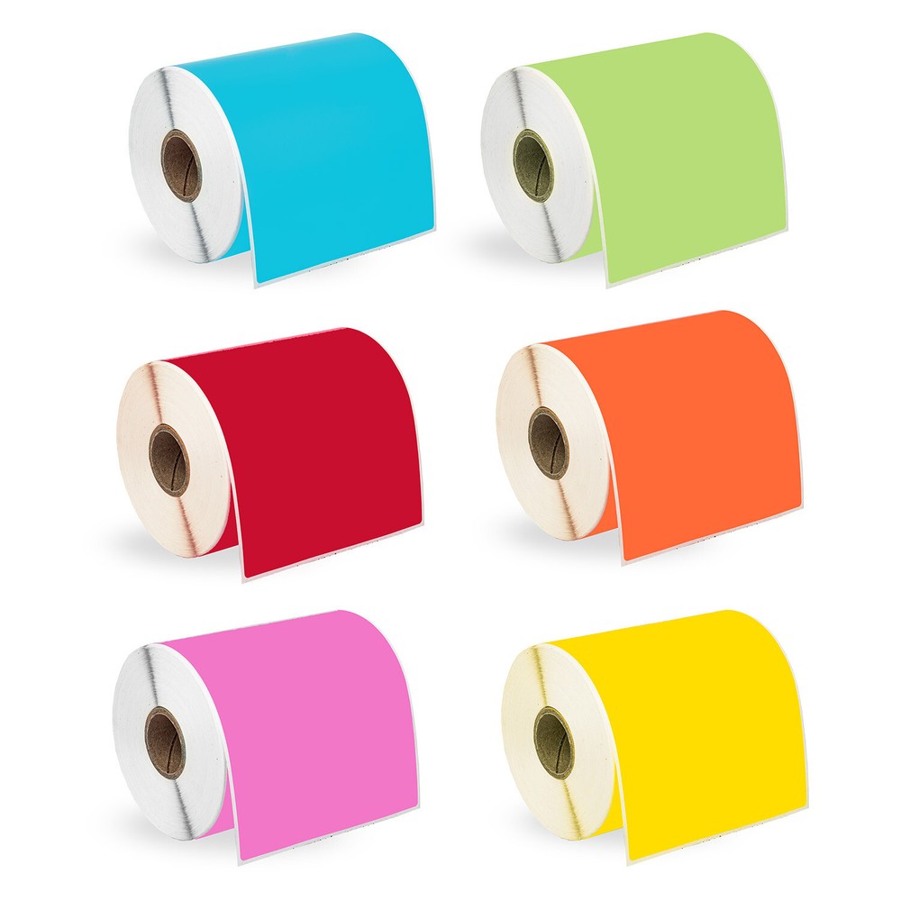 ZEBRA 4×6 MULTI COLORS 4″ x 6″ Direct Thermal Labels – 1″ Core (18) Rolls/250