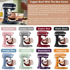 Copper Color Stainless Steel 6 Quart Mixing Bowl for Large, Radiant