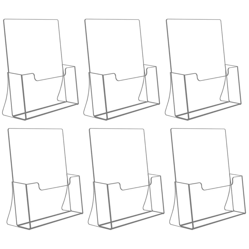 Acrylic Flyer Stand for Magazine, Menu – Clear, Pack of 6