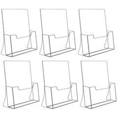 Acrylic Flyer Stand for Magazine, Menu – Clear, Pack of 6