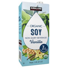 Kirkland Organic Soy Beverage Vanilla 32 fl oz 12-Pack Costco Non-Dairy