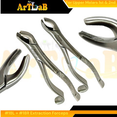 2PK – Upper Molar 1st & 2nd Extraction Forceps, Left & Right #18L + #18R