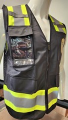HI-VISIBILITY Black Security Safety Vest with 4 Front Pocket/ SECURITY VEST