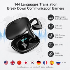 Smart Voice Translator Earbuds 144 Language Two Way Real-Time Translation Device