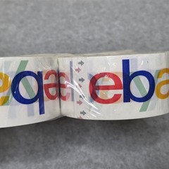 4 Rolls Official eBay Branded Logo Shipping Tape White New