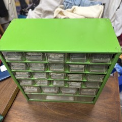 Vintage RAACO Corp Green Metal Storage Cabinet 25 Drawer Made In Denmark EMPTY!