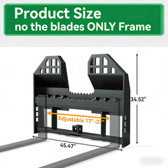 Heavy-Duty Pallet Fork Frame with 2″ Receiver for Skid Steer Tractors 4000 LBS