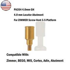 Dental Attachment Abutment Male Cap Tool fit Zimmer Removable PAØ3.5mm/4.5mm