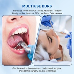 Dental Degranulation Burs Kit Osseous Debridement Soft Tissue Removal Diamond