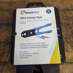 New SharkBite 865894 PEX Crimp Tool 1/2+3/4″ Copper Rings w/ Go/No-Go Gauge