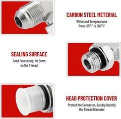 10 Pack 90 Degree Elbow Hydraulic Hose Fittings: 1/2″ JIC 37° Male x #8 SAE/ORB