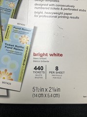 Office Depot Blank Tickets 440 Count 8 Per Sheet