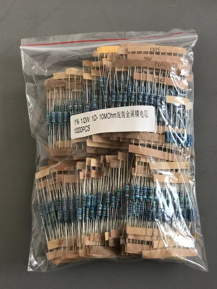 1/2W 1% 1000pcs 100Value Metal Film Resistor Assortment Kit 1Ω ~ 10 mΩ