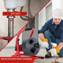 Professional Grade 50Ft X 5/16 in Drain Cleaner Machine With Related Accessories