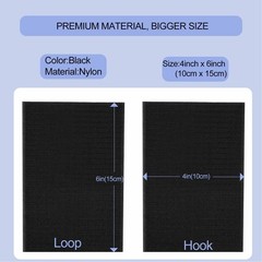 ThxYour 4×6 Inch Hook and Loop Strips, Heavy Duty Tape Strong 6x4Inch, Black
