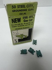 Box of 50 Steel City Green Grounding Clip CU-AL 14-12 AWG Copper Aluminum